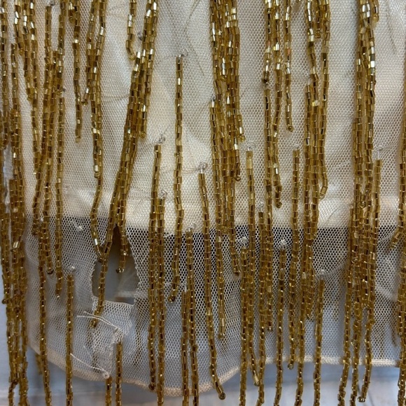 MAC DUGGAL Beaded Fringe Gown Ombré Silver
Gold Formal Dress 4743 Size 4 - Picture 5 of 9